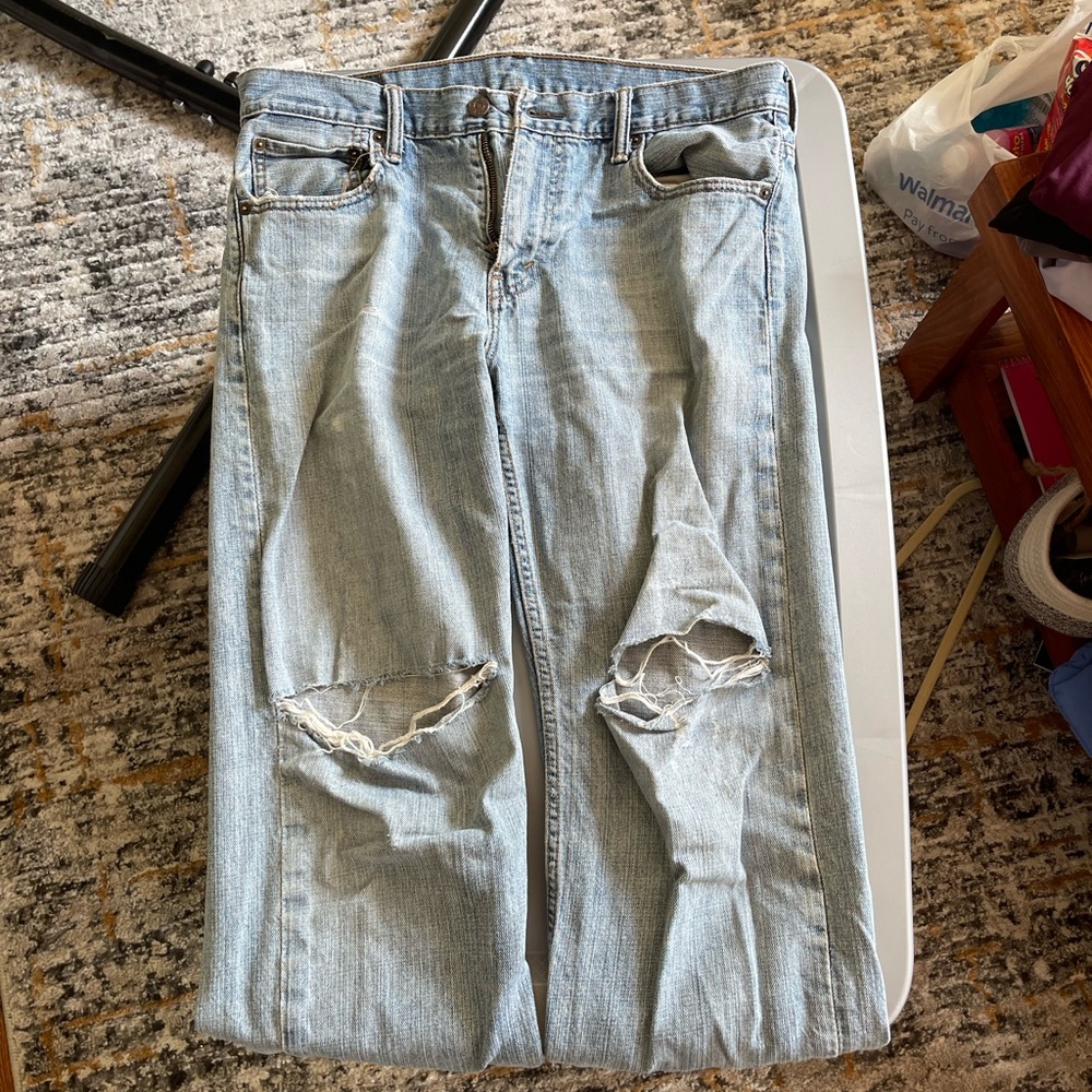 Levi Mom Jeans with rips in knees